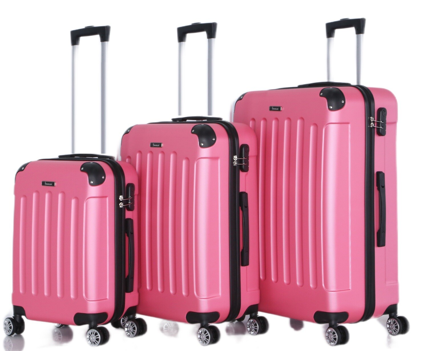 Kofferset Traveleo 3-delig ABS01 Roze