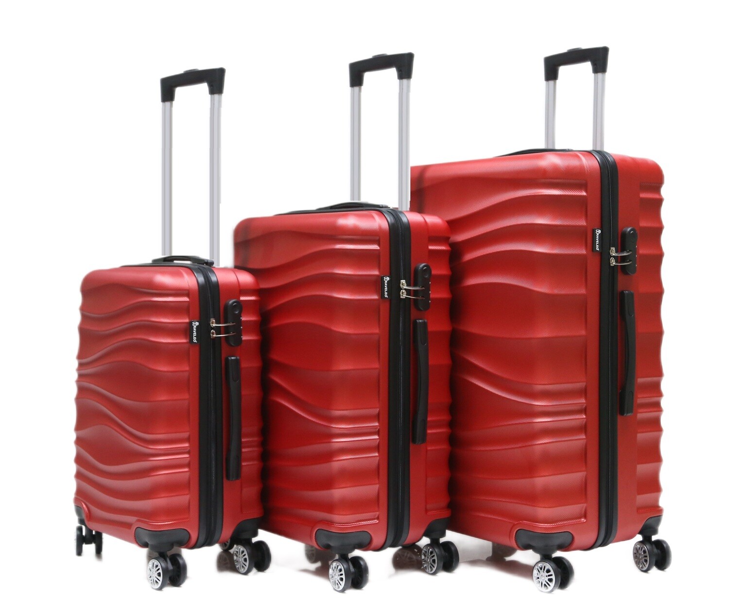 Kofferset Traveleo 3-delig ABS04 Rood