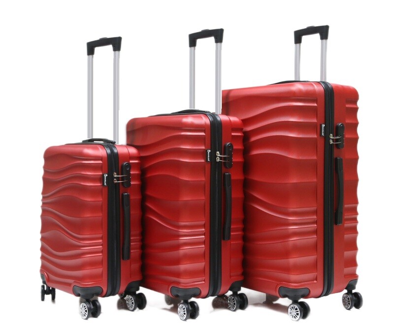 Kofferset Traveleo 3-delig ABS04 Rood