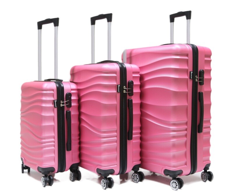 Kofferset Traveleo 3-delig ABS04 Roze
