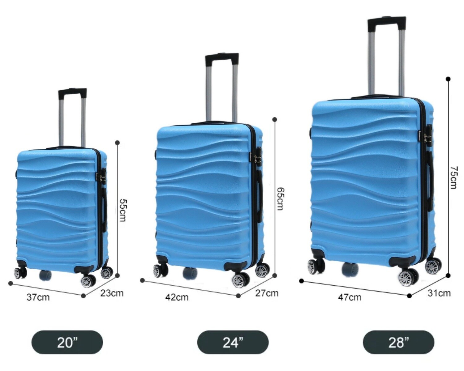 Koffers los Traveleo Babij ABS04 verkrijgbaar in 6 Kleuren