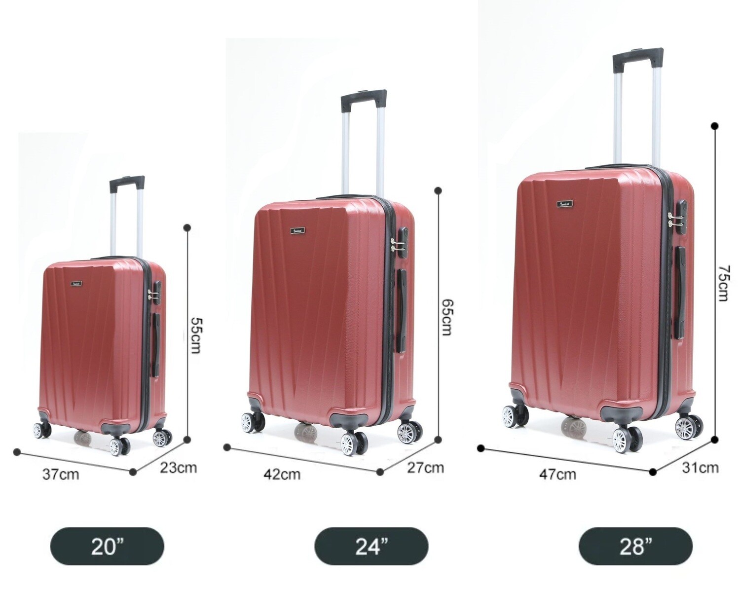Koffers los Traveleo Babij ABS06 verkrijgbaar in 5 Kleuren