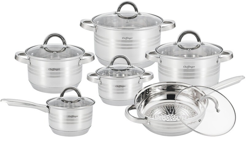 Pannenset Cheffinger CF-SS1230 12-delig