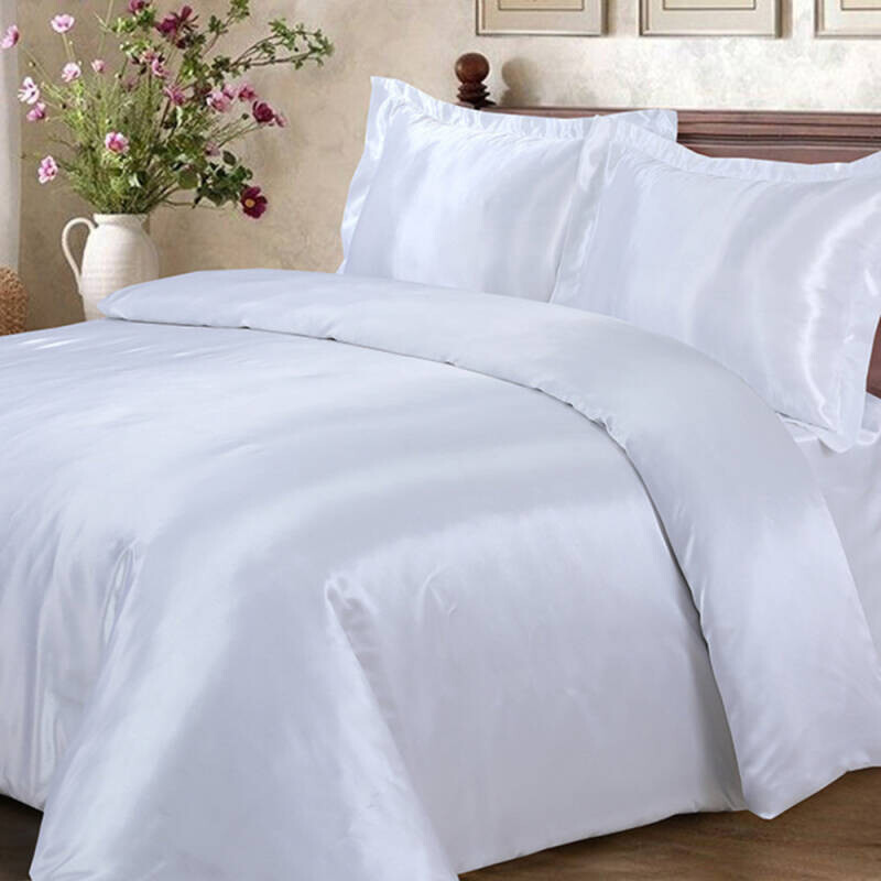 Dekbedovertrek Beauty Silk glanzend satijn wit