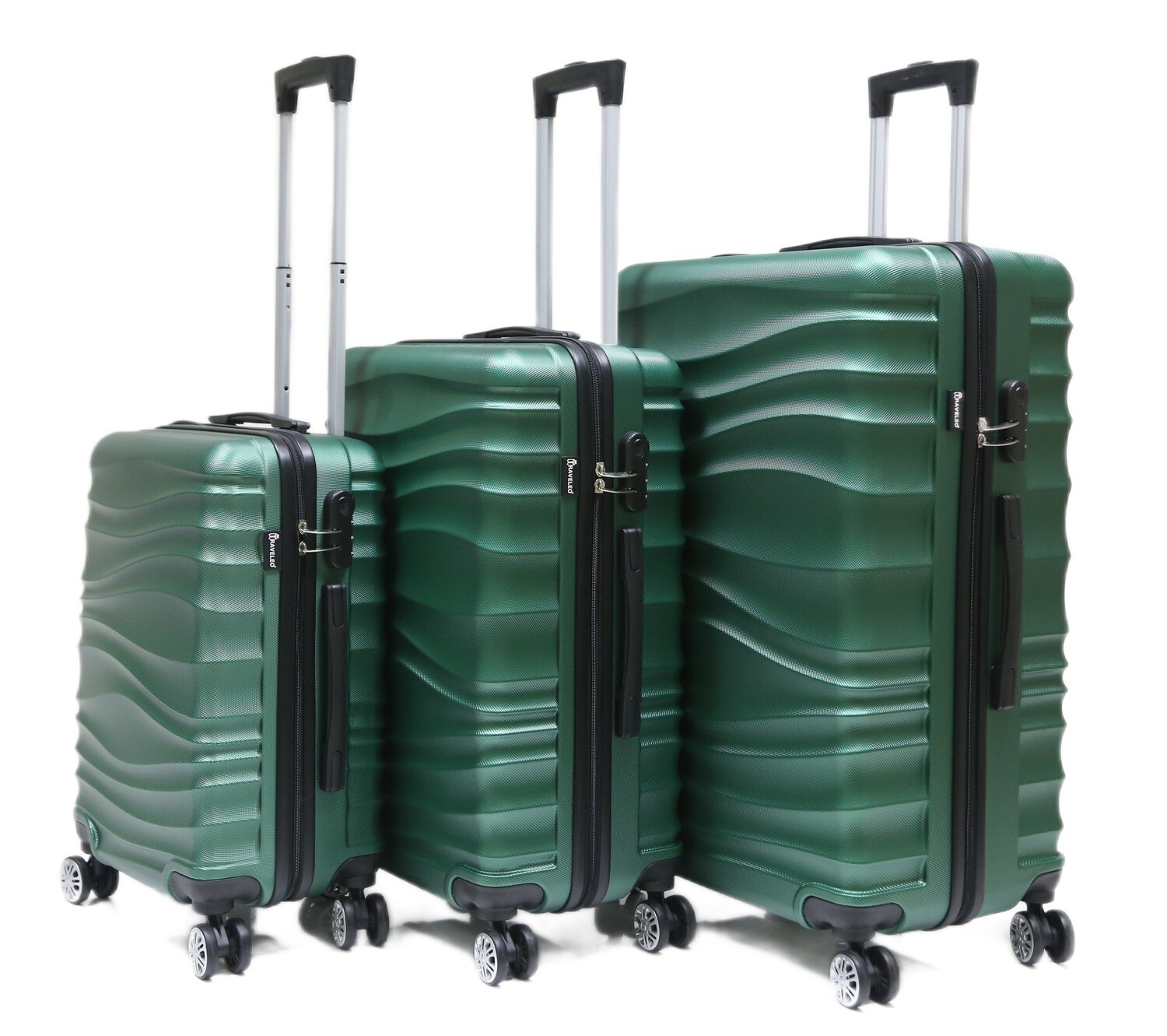 Kofferset Traveleo 3-delig ABS04 Groen