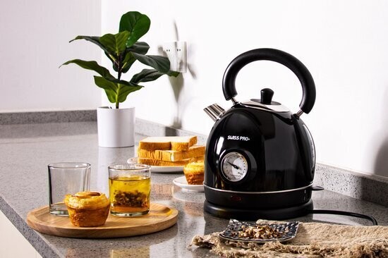 Waterkoker Retro 1.8L Swiss Pro+ SP-WK2200B  Zwart 2200W