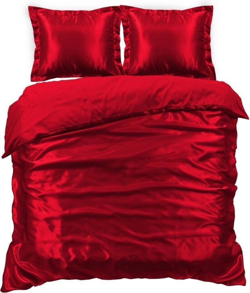 Dekbedovertrek Beauty Silk glanzend satijn rood