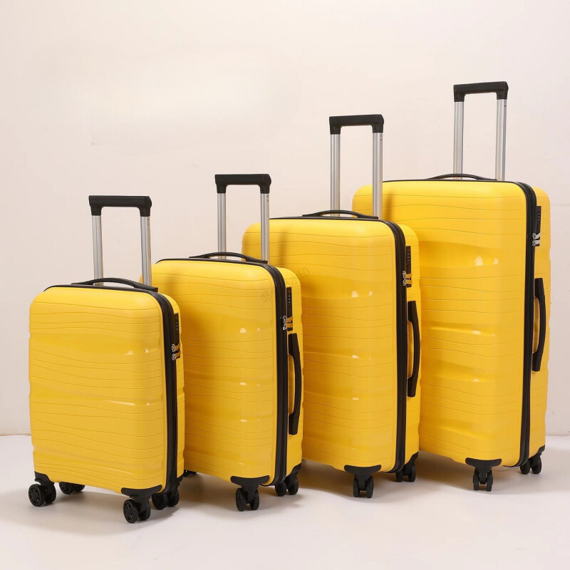 Kofferset TravelerZ Polypropeen met dubbele wielen - met TSA-slot Geel