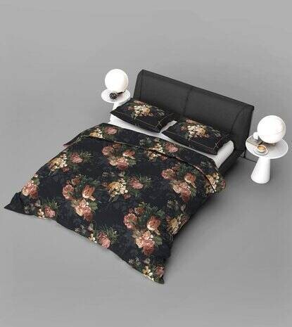 Dekbedovertrek Refined Bedding Flower Paint Black