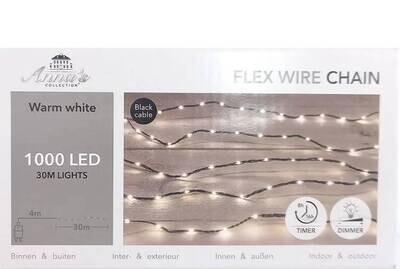 Kerstverlichting Draadverlichting 1000L/30m warm wit timer/dimmer/trafo
