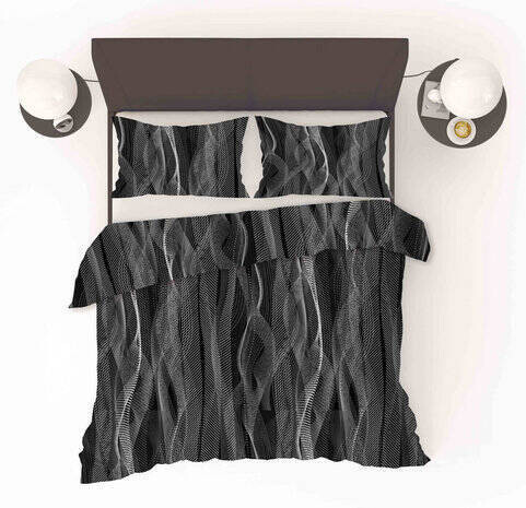 Dekbedovertrek Refined Bedding Wave Black