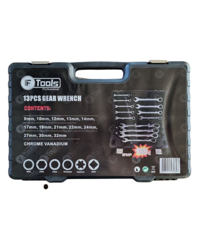 Ring steek ratel set F-Tools 13-delig