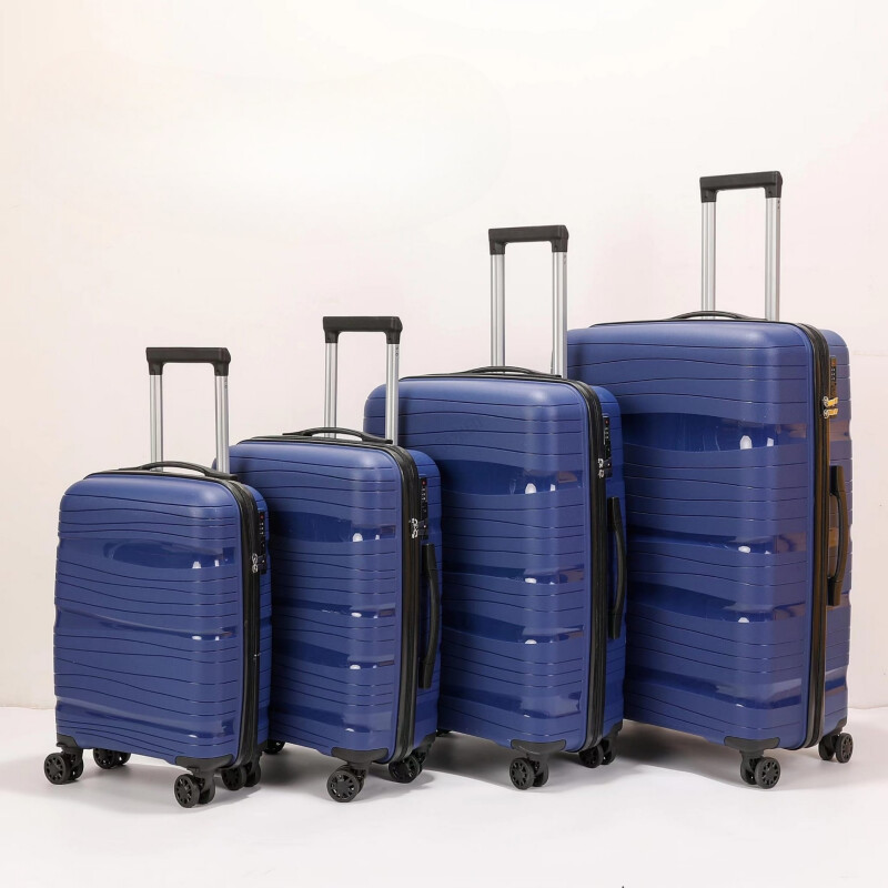 Kofferset TravelerZ Polypropeen met dubbele wielen - met TSA-slot Blauw