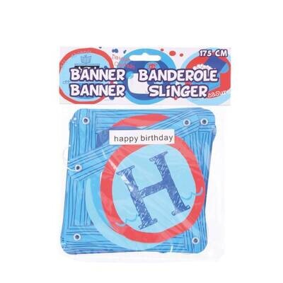 Slinger Happy Birthday Blauw 175cm