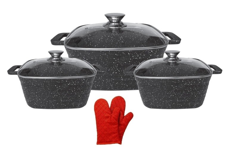 Pannenset Cheffinger  CF-SQC01 vierkant