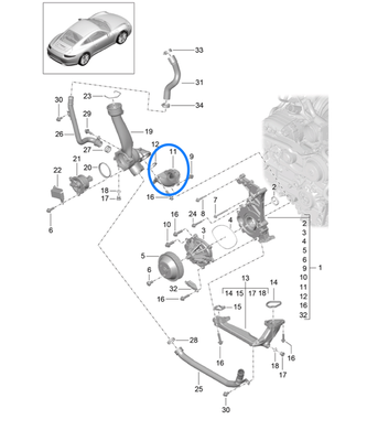 plastic pipe connected to thermostat housing