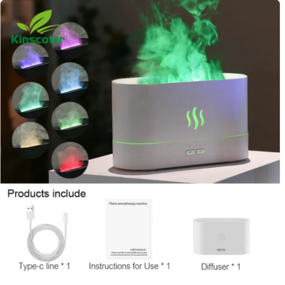 Harmonic Essence Diffuser: Uniting Ultrasonic Mist, LED Flame, and Essential Oils