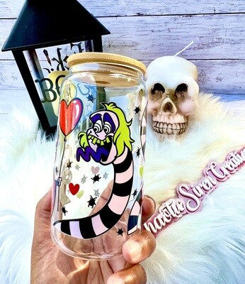 16oz Beetlejuice &amp; Lidia Glass Libby