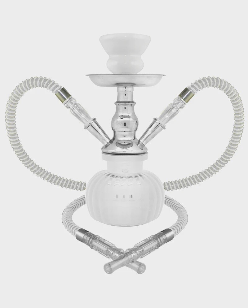 Premium Hookah 9&quot; Petite Hookah, 2 hose, Color: White