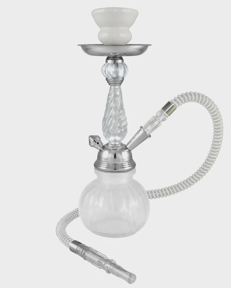 Premium Hookah 12&quot; Posh Hookah, 1-hose, Color: White