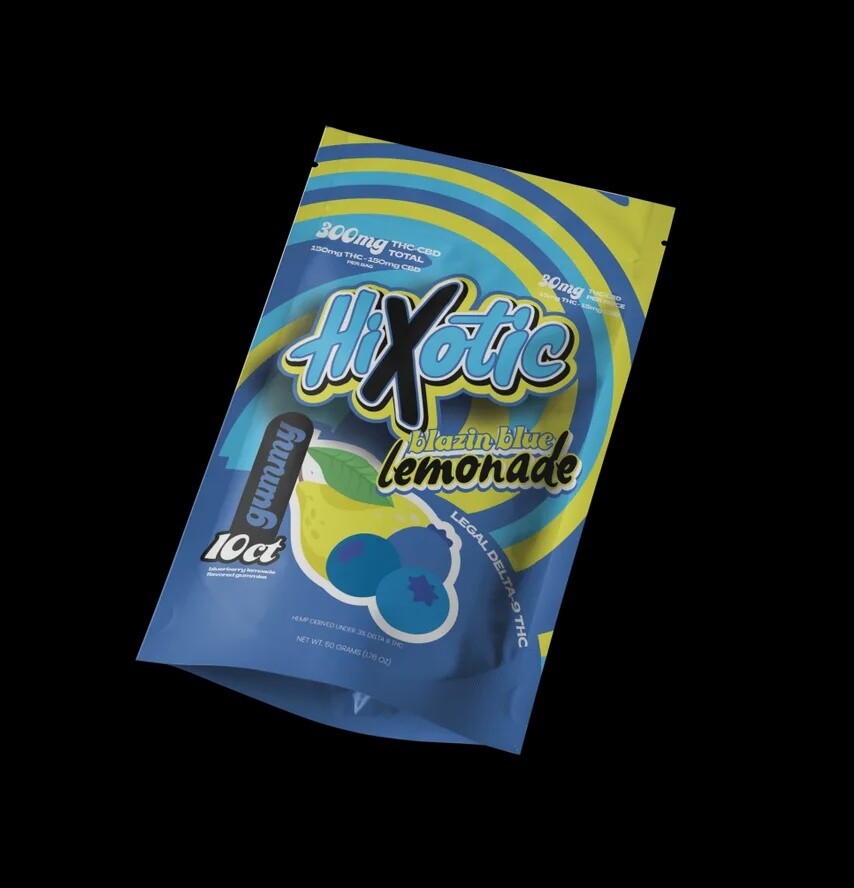 HiXotic Delta 9 Gummies, 10ct, Flavor: Blazin Blue Lemonade