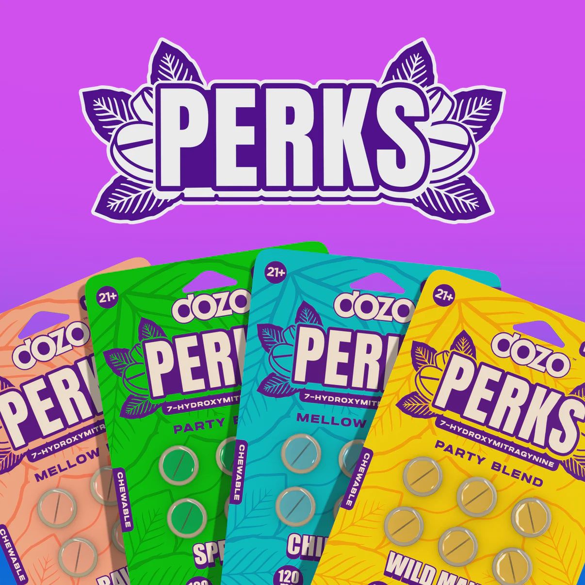 Dozo PERKS 7-HYDROXYMITRAGYNINE 6pk, Flavor: Raw Gold