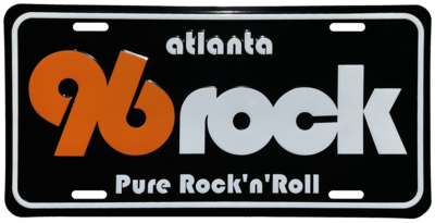 96 Rock Black License Plate Tag