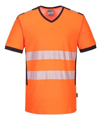 PW3 Hi-Vis V-Neck Mesh Insert T-Shirt