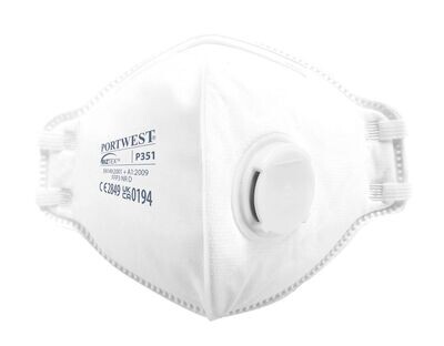 FFP3 Valved Dolomite Fold Flat Respirator (Pk20)