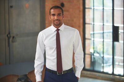 Prato Slim Fit Cotton Herringbone Shirt