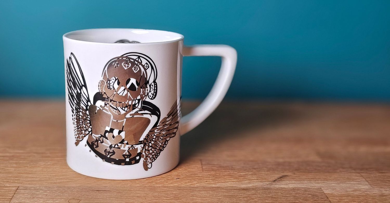 *New edition 'Negative skull'  Platinum skull mug