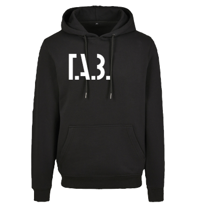Black hoodie TAB logo on back