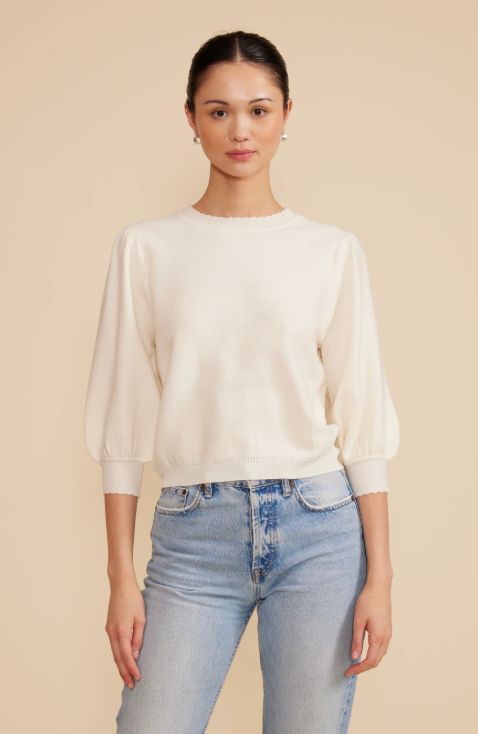 Jazz 3/4 Slv Top, Violet, Bamboo