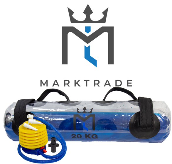 Marktrade  Aquabag Water Bag, Aqua Power Bag 20 kg, Wassertrainingsbeutel für Stabilizationtraining und Kraftsport, Adjustable Water Bag