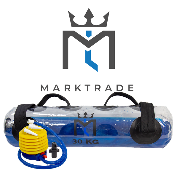 Marktrade  Aquabag Water Bag, Aqua Power Bag 30 kg, Wassertrainingsbeutel für Stabilizationtraining und Kraftsport, Adjustable Water Bag