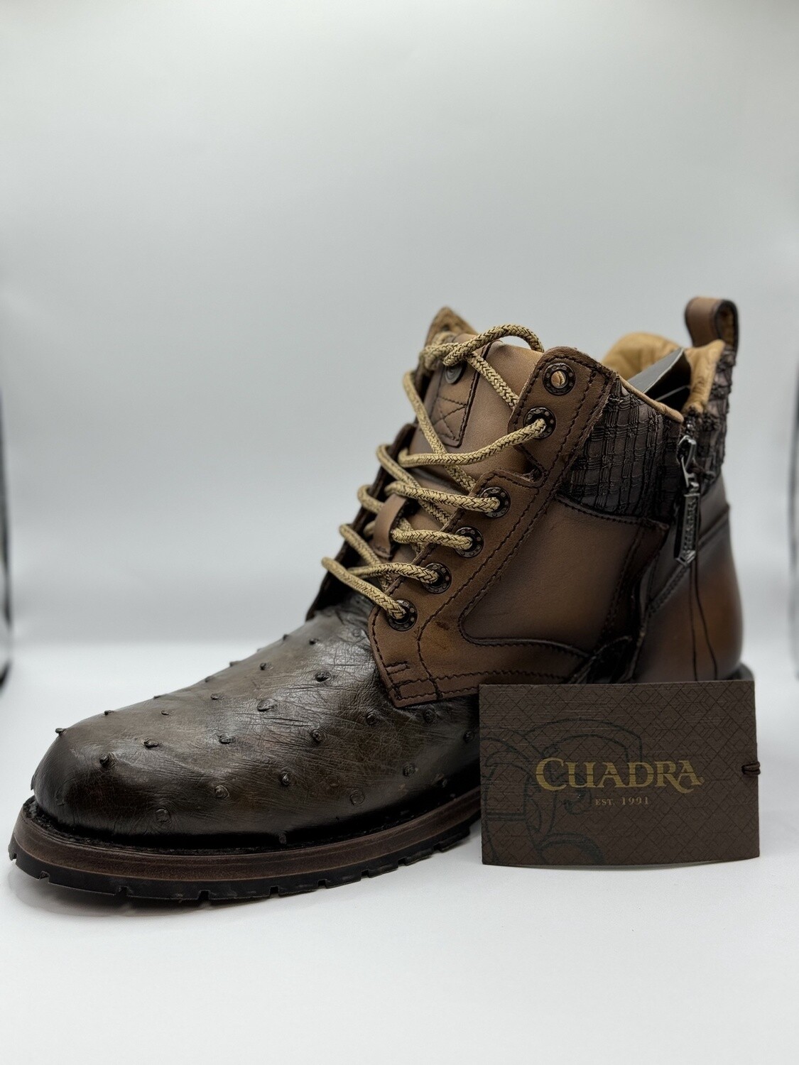 Cuadra Taupe Ostrich Round Toe