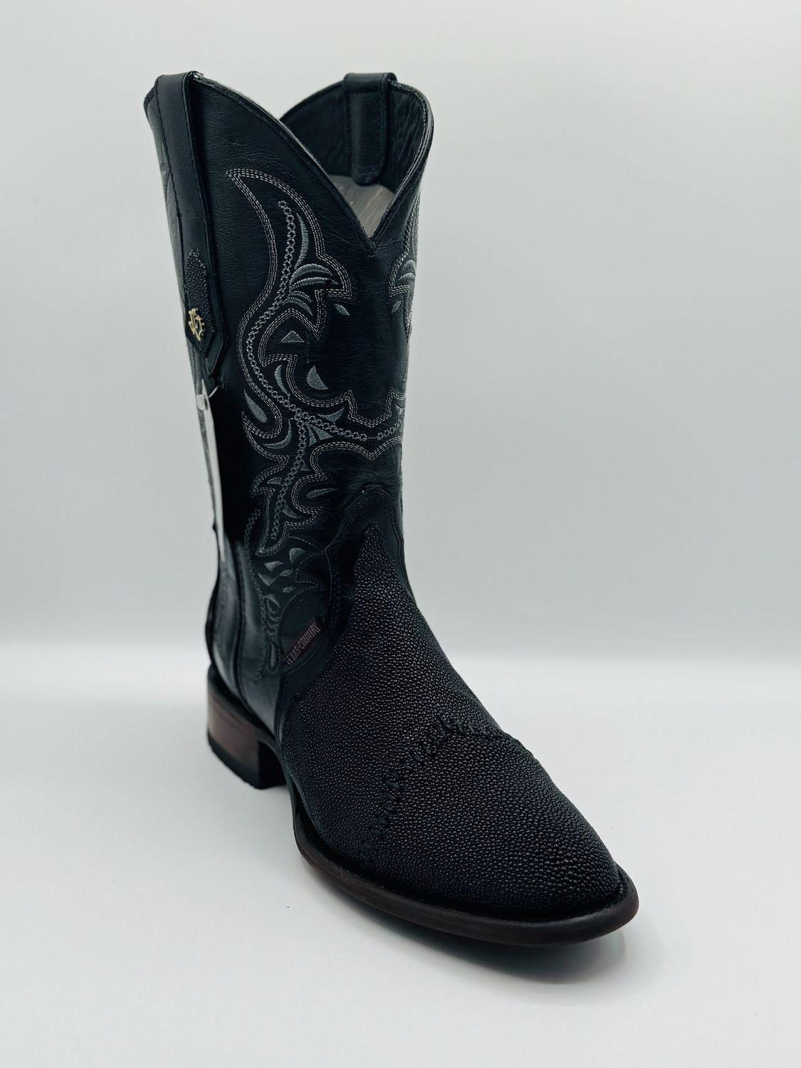 Bota Rombos Mantarraya Negro Men&#39;s Boots Round Toe