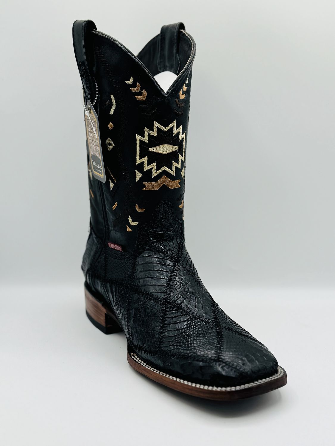 Bota Rombos Caiman Negro Men&#39;s Boots Square Toe