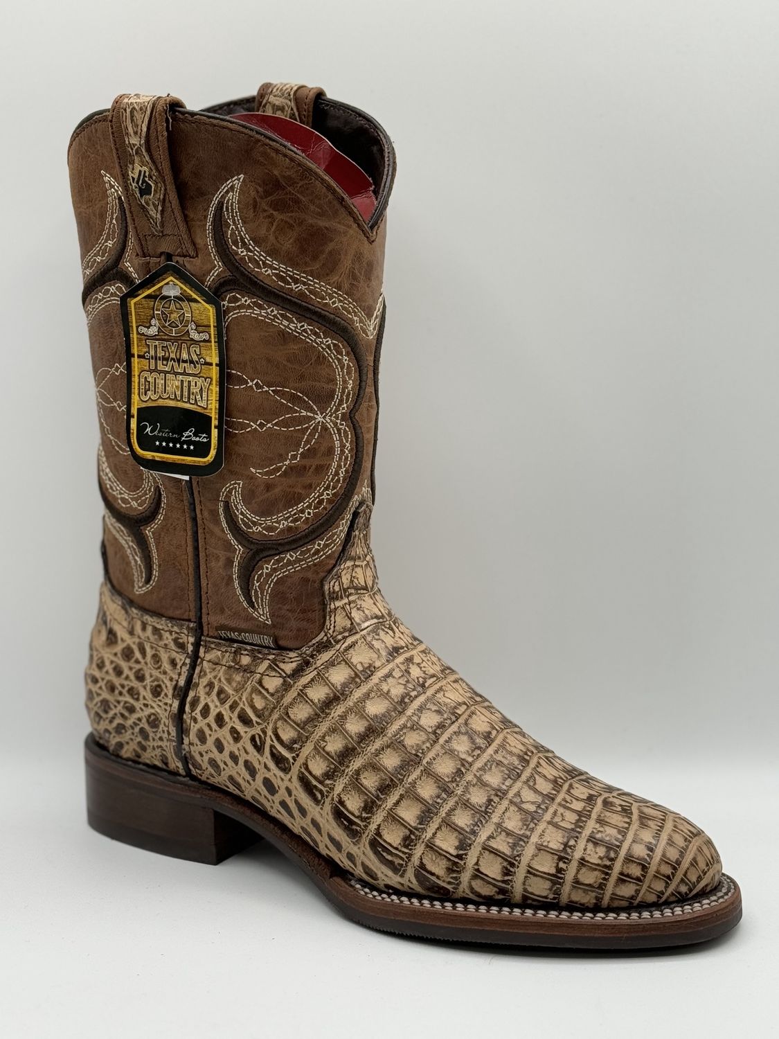 Caiman Belly Antique Round Toe