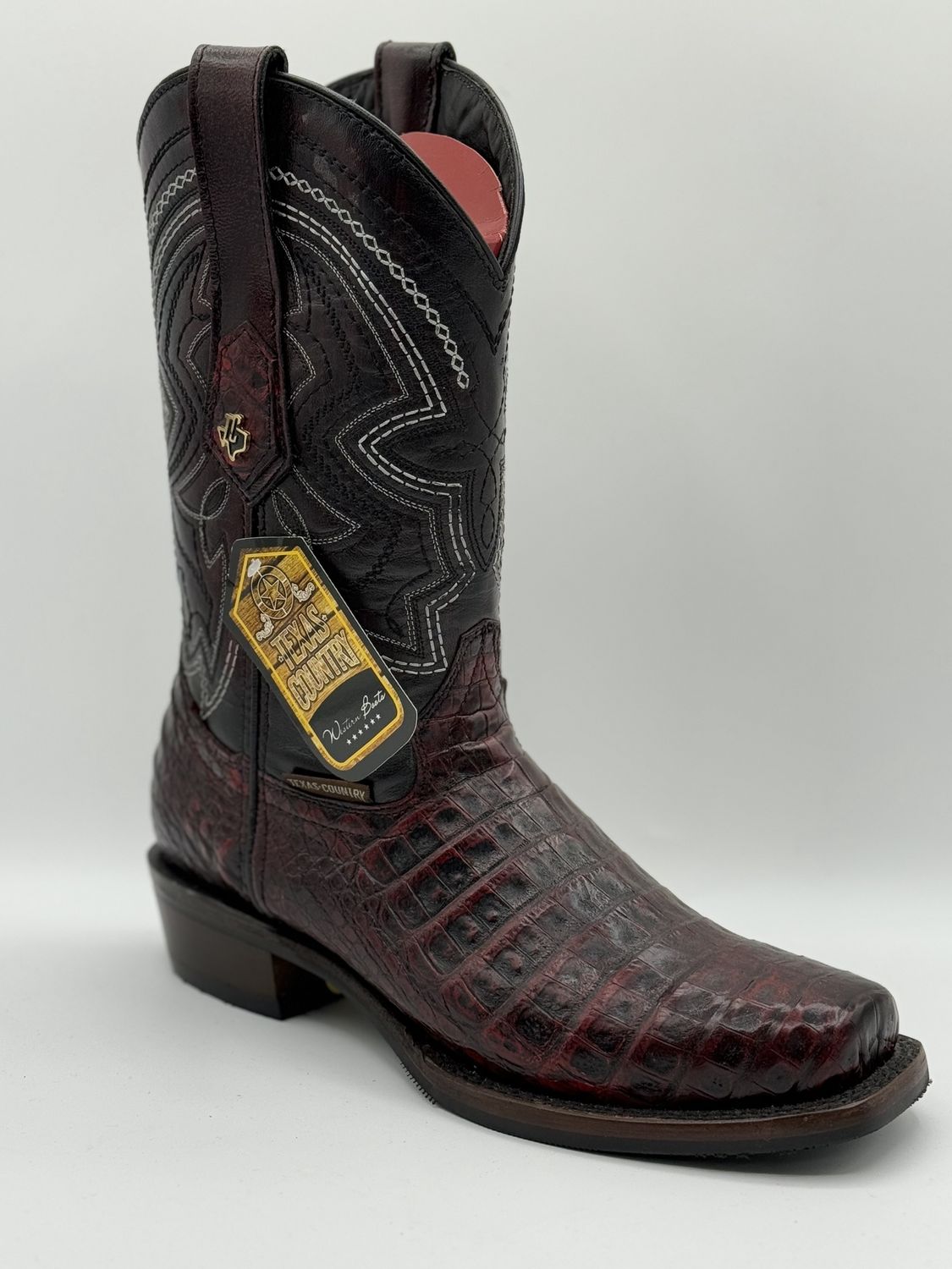 Caiman Belly Blackcherry Ns Toe Rubber Sole
