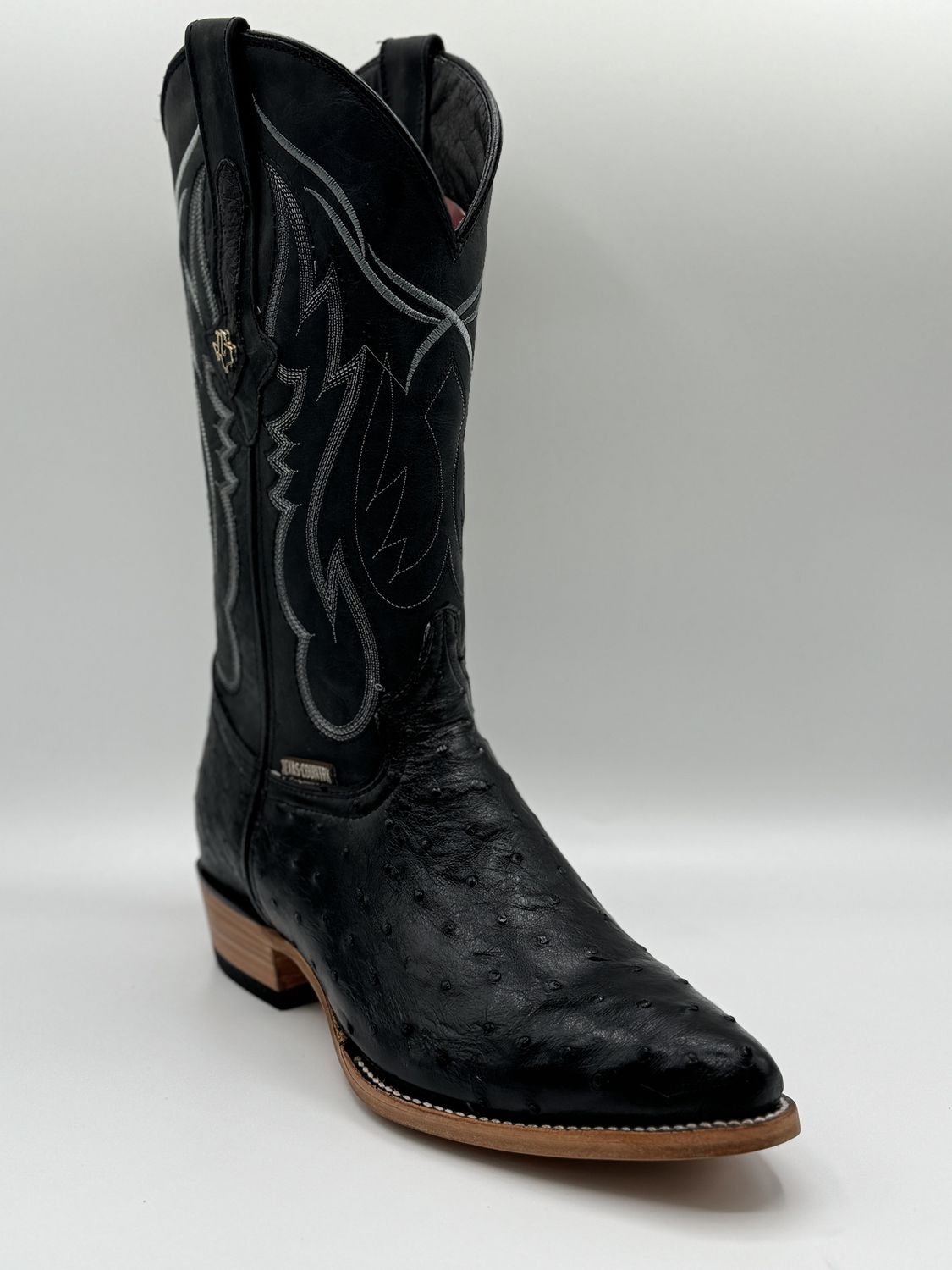 Ostrich Black Snip Toe