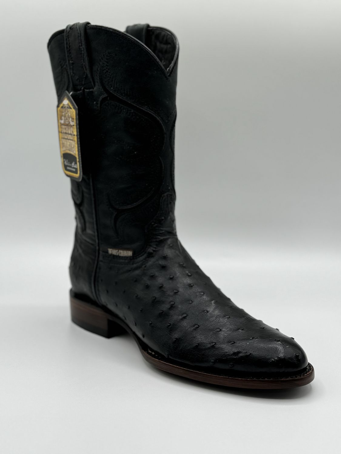 Ostrich Black Round Toe