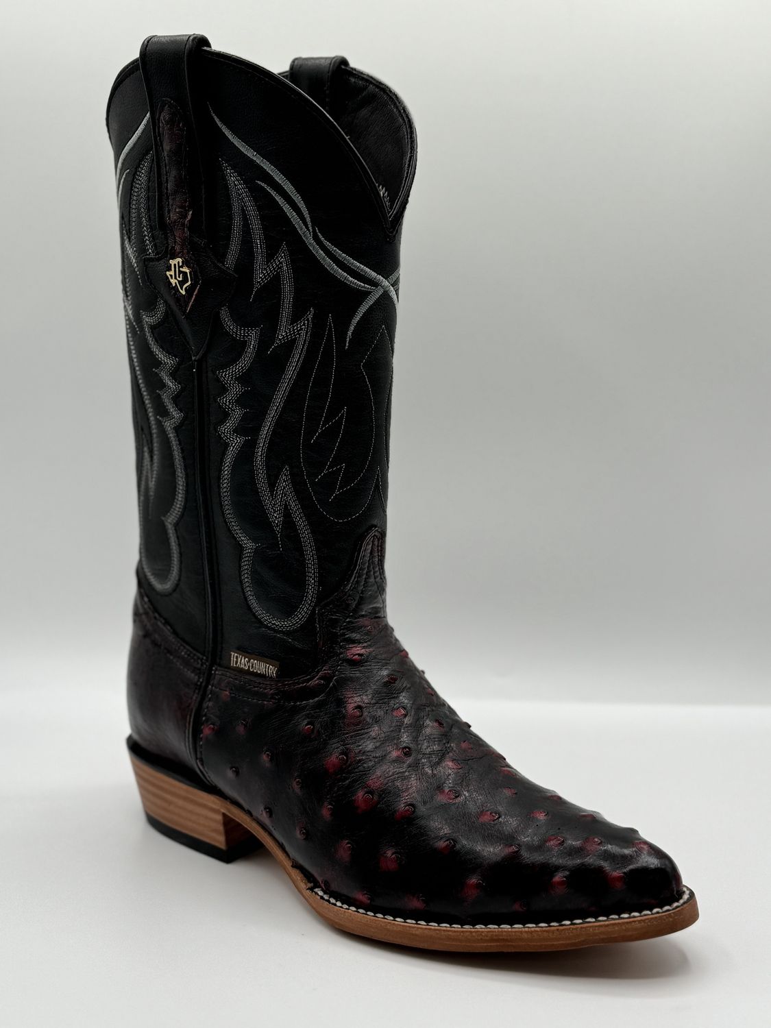 Ostrich Blackcherry Snip Toe