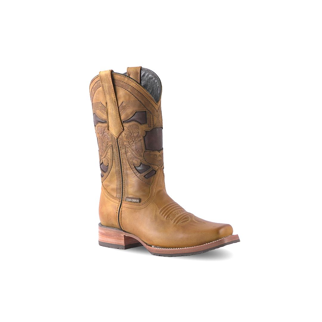 Men&#39;s Honey Boots Square Toe E692 Savat Miel
