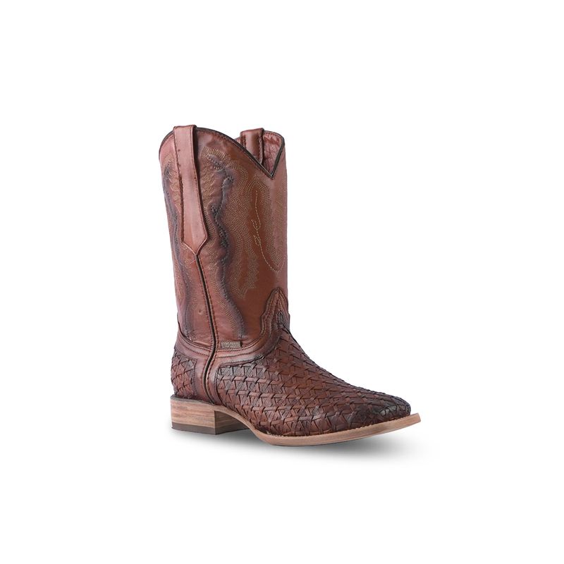Men&#39;s Cognac Petatillo Boots Square Toe E678 Mestizo Cognac