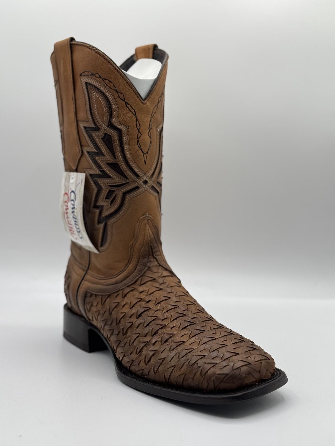 Men&#39;s Honey Petatillo Boots Square Toe E1402 Tejido Miel
