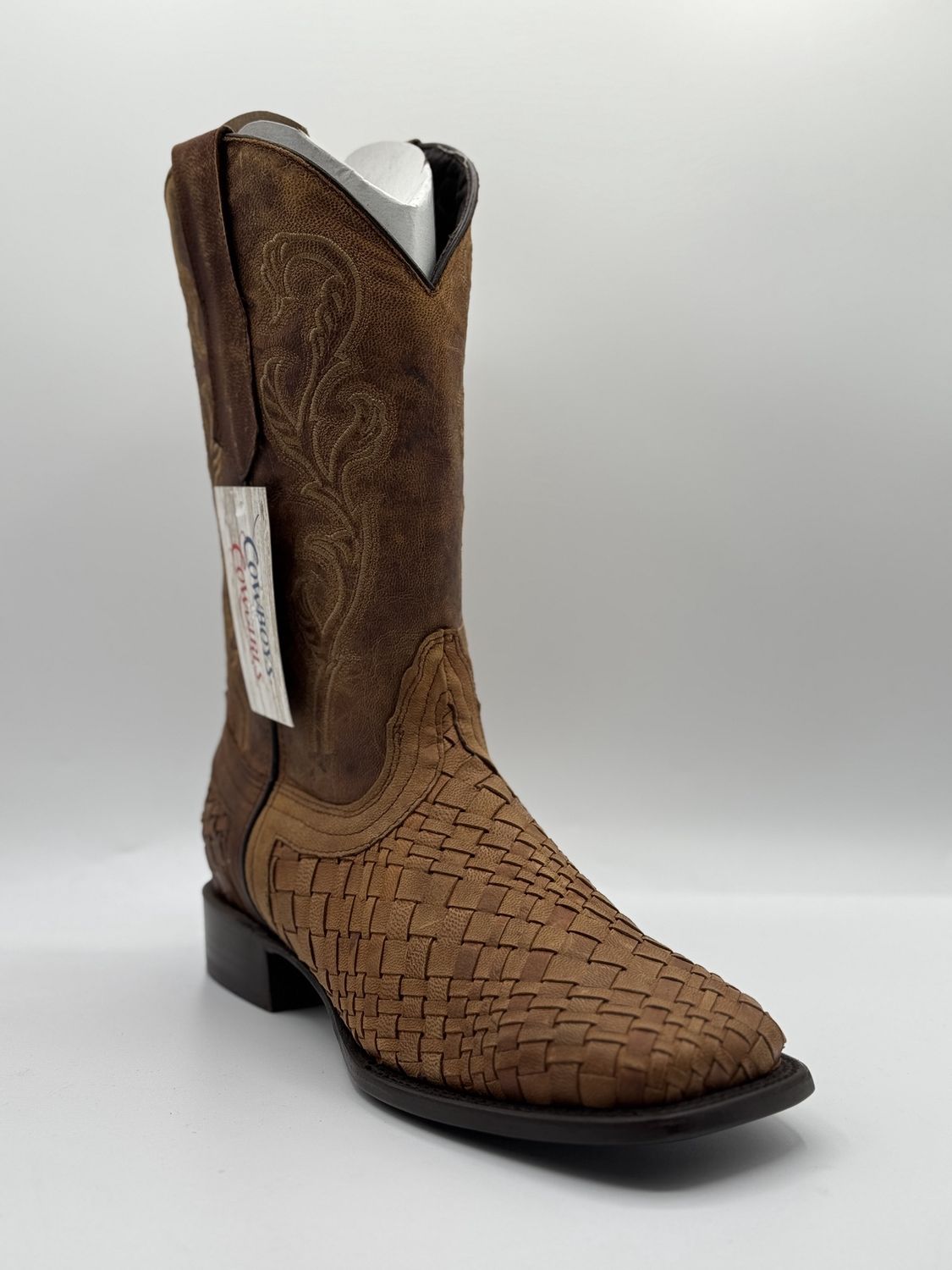 Men&#39;s Honey Petatillo Boots Square Toe E1403 Tejido Miel