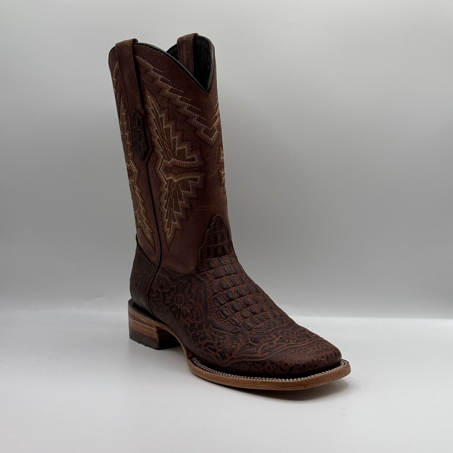 Men&#39;s Cognac Fuscus Square Toe Cincelado E1415