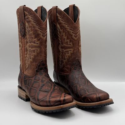 Men&#39;s Cognac Belly American Boots Rubber Sole Rodeo E1418