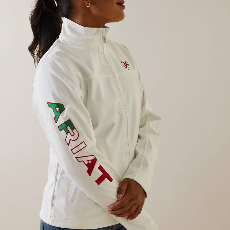 Ariat Women&#39;s Classic Team White Softshell Mexico Jacket 10043548